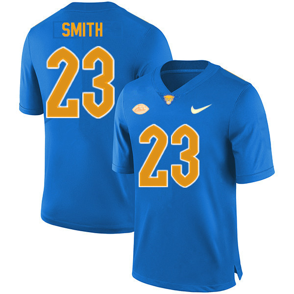 Men #23 Leslie Smith Pitt Panthers College Football Jerseys Sale-New Royal